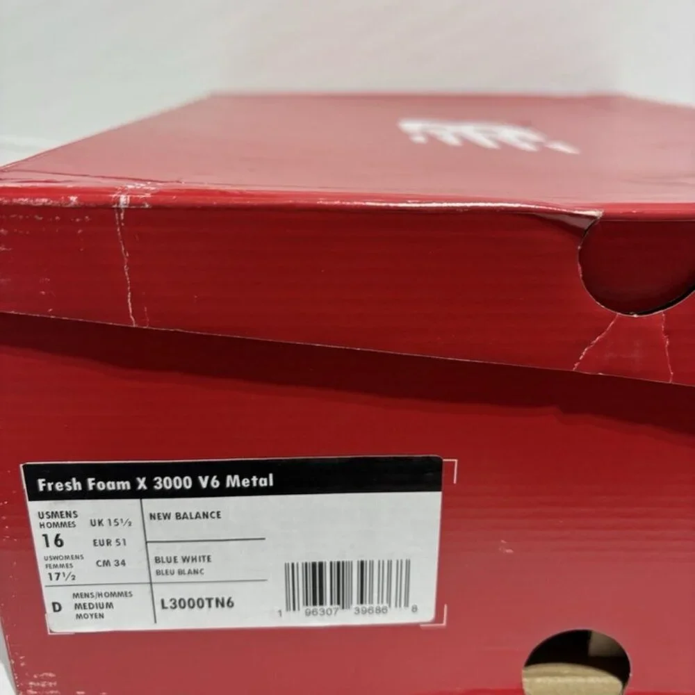 New Balance Men’s Fresh Foam X 3000 V6 Metal Cleats, Size 16 D